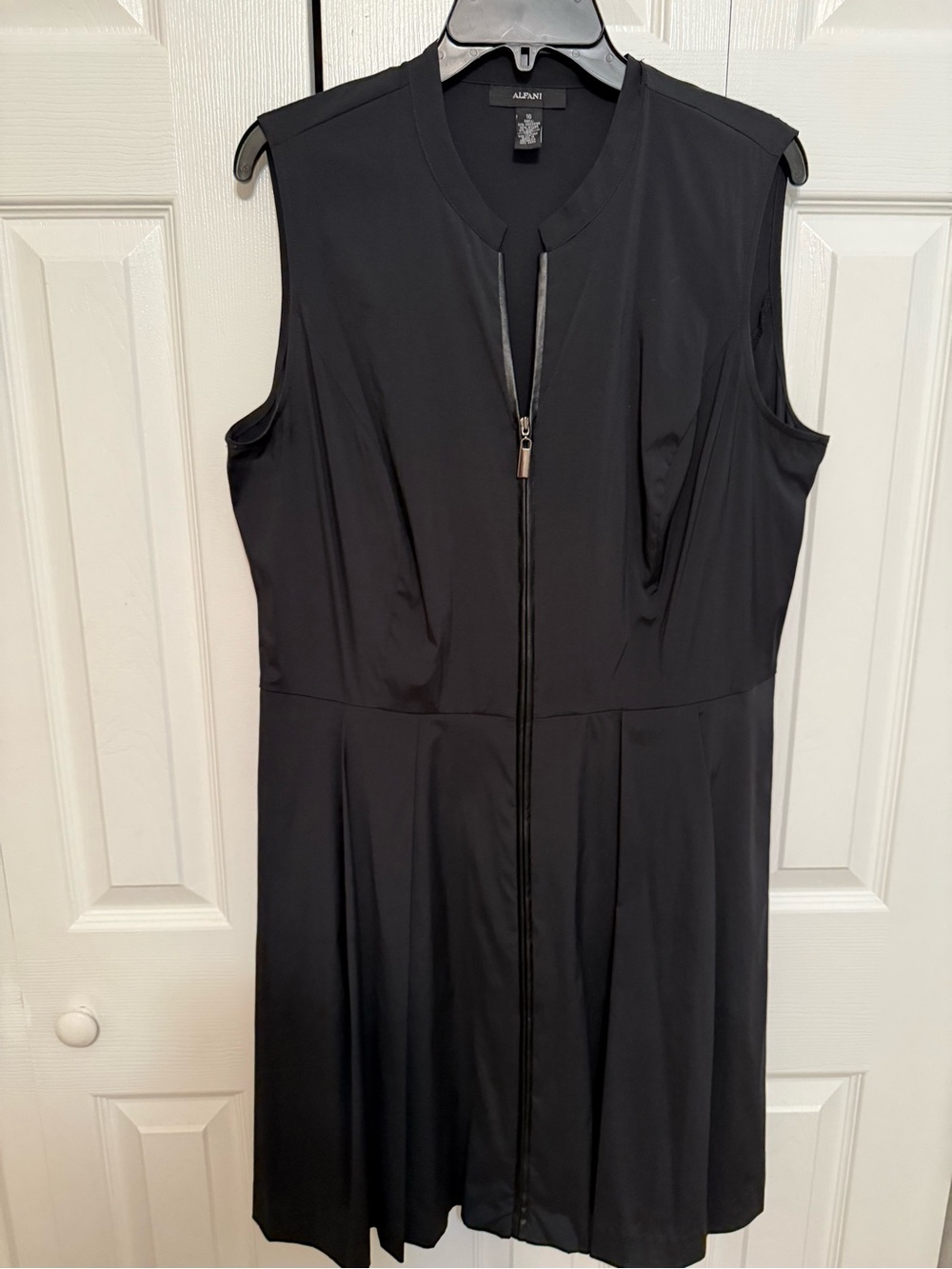 Alfani Black Sleeveless Zip-Front Mini Dress